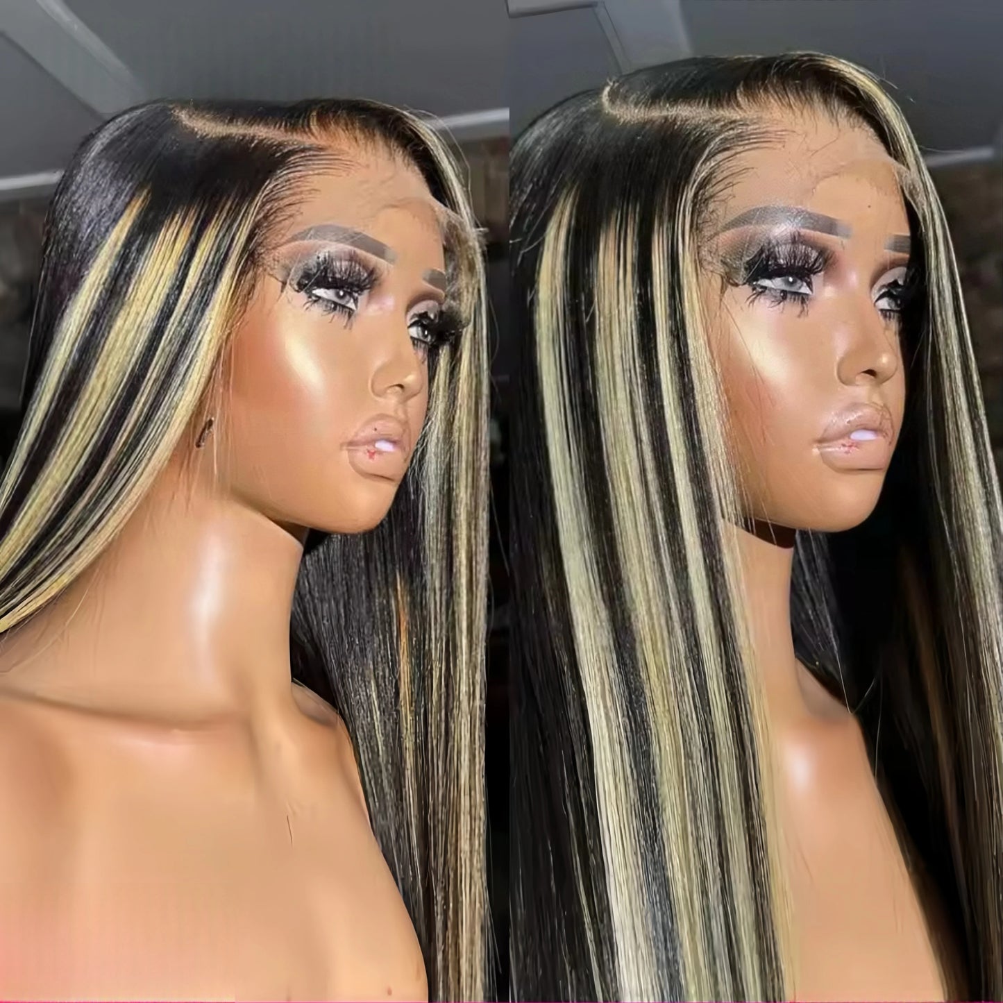 1B/27 Straight Highlight 13x4 HD Lace Frontal Human Hair Wig