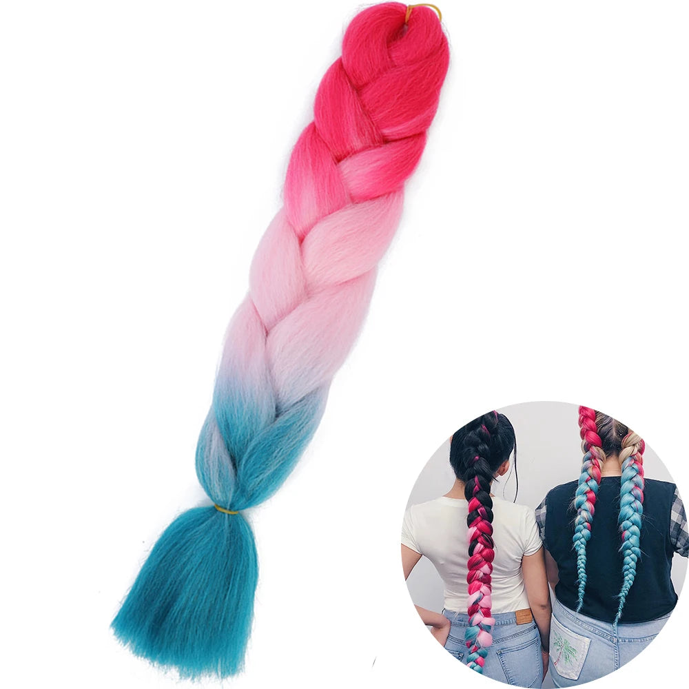 24" Synthetic Yaki Jumbo Braiding Hair - Various Colors Available