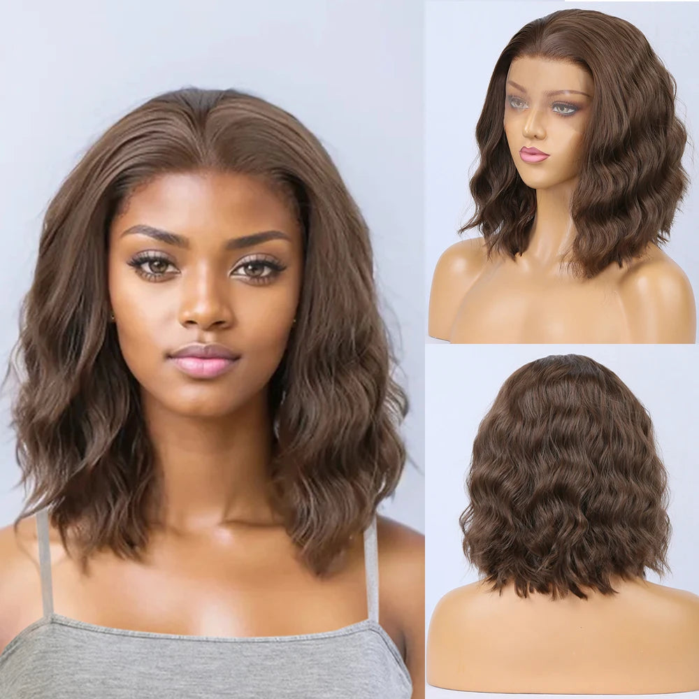 Body Wave Short Bob Lace Front Synthetic Wigs - Various Colors Available