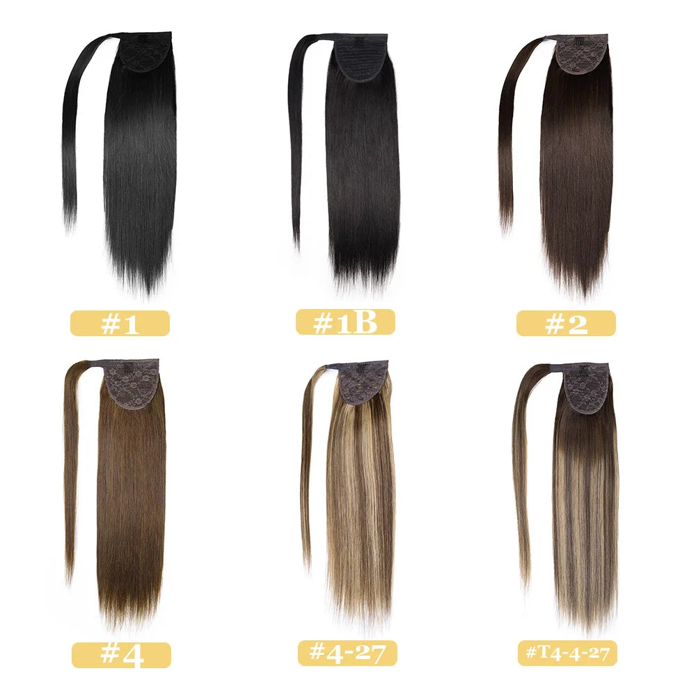 Straight Human Hair Wrap Around Ponytails - Various Options Available
