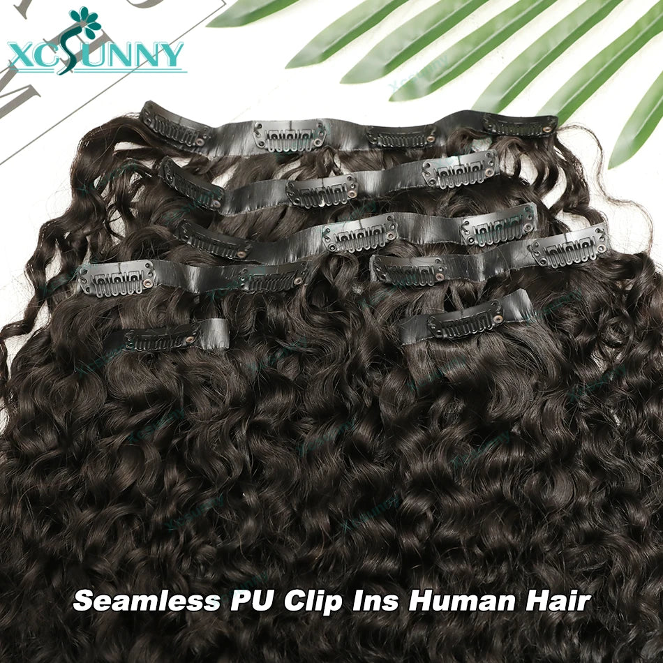 Burmese PU Invisible Seamless Human Hair Clip Ins