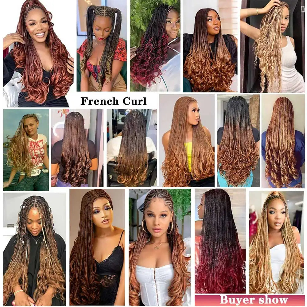 French Spiral Curls Synthetic Braiding Hair - Pre Stretched - Various Colors Available