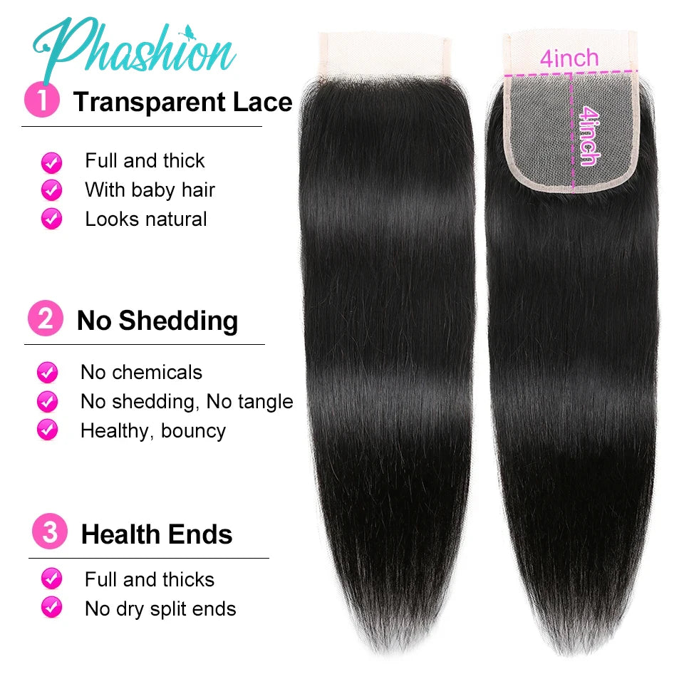 Pre Plucked Swiss HD Transparent 100% Human Hair Frontal or Closures With Body Wave or Straight Options