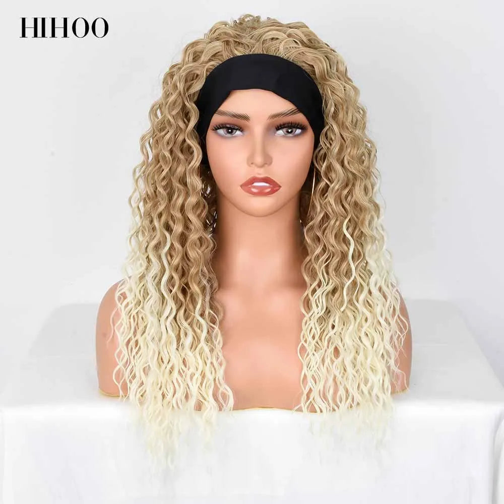 Synthetic Deep Water Wave  Headband Wig - Various Colors Available