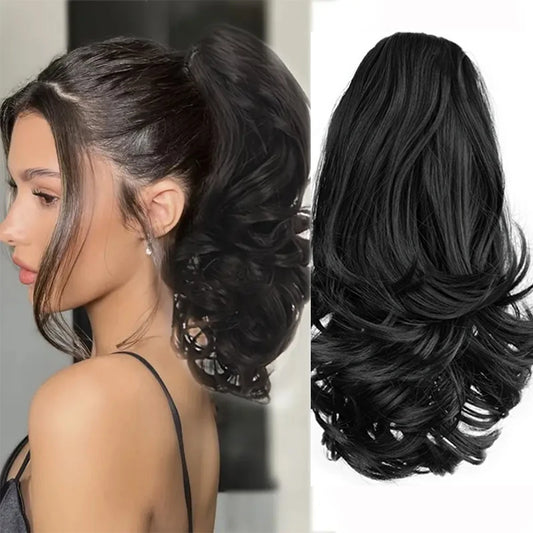 Curly Body Wave Synthetic Clip In Ponytails - Various Options Available