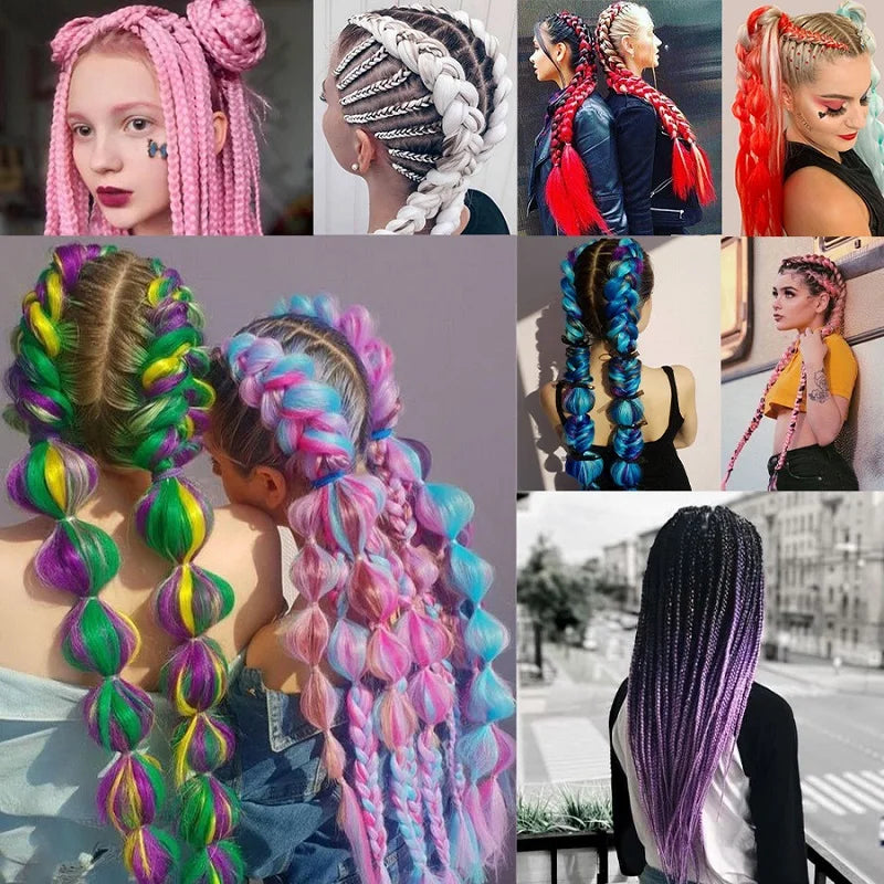 24Inch Synthetic Yaki Jumbo Braiding Hair - Various Colors Available