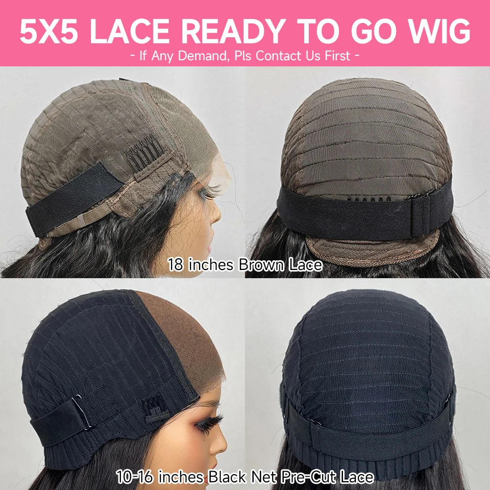 2Trendy - Glueless: Pre-plucked Lace Closure Straight Human Hair Pre-Layered Cut Wig