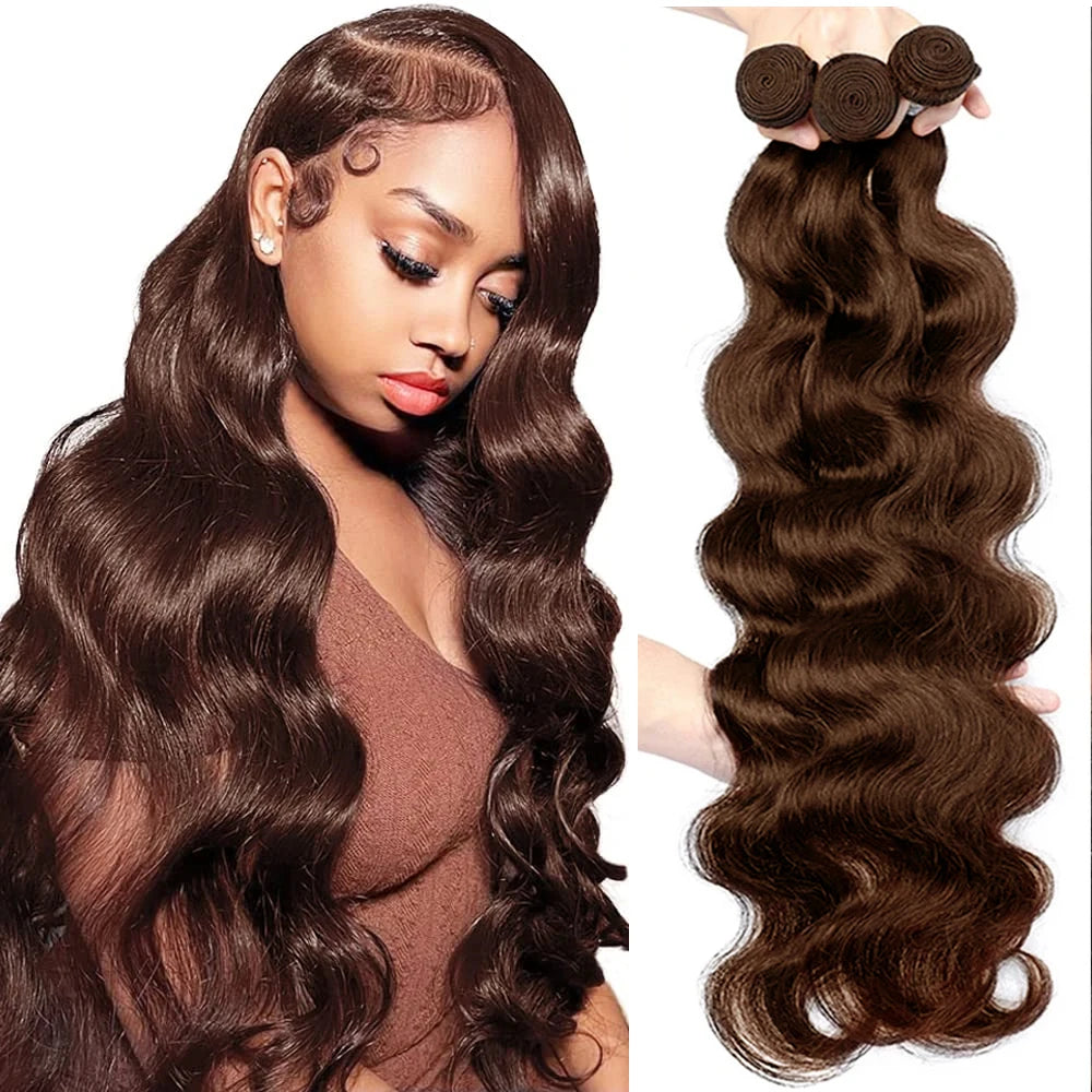 #4 Dark Brown Body Wave Human Hair Bundles