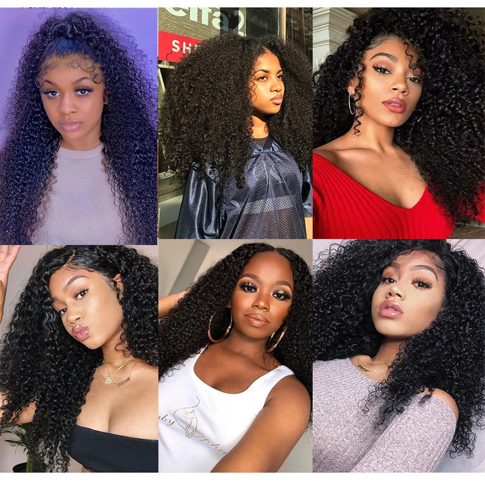 Kinky Curly Hair Raw Indian Hair Bundles In Natural Color