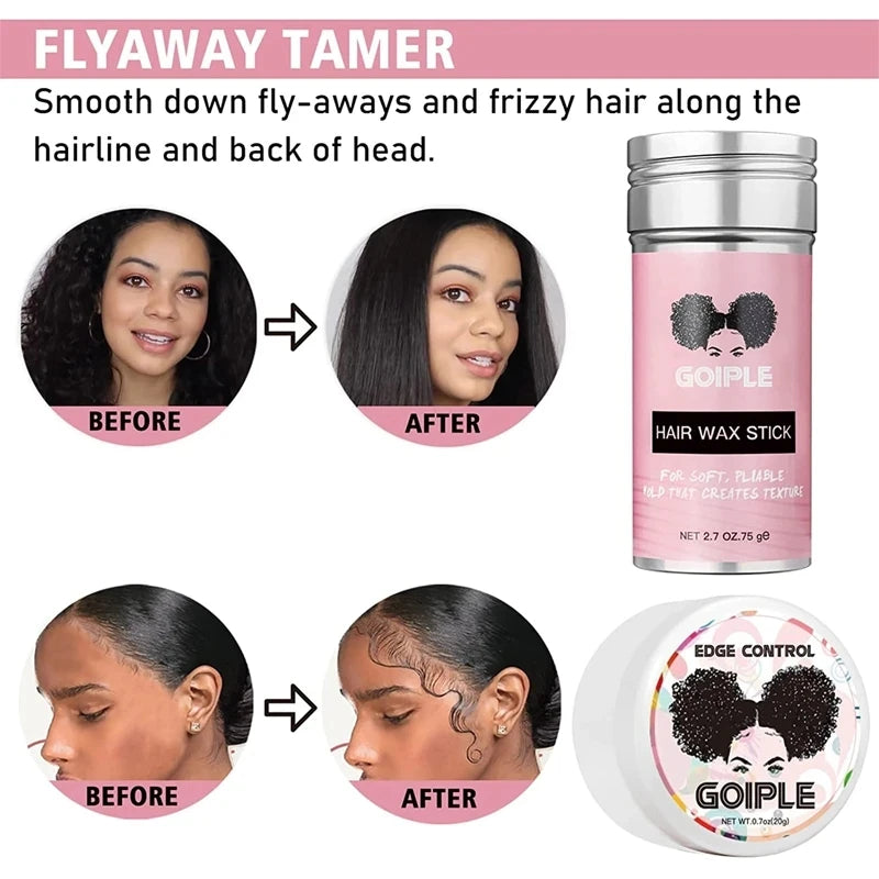 Lace Front Styling Kit - Melting Spray, Invisible Wig Glue (Waterproof) & Remover, Edge Control Gel Wax Stick and Wig Caps