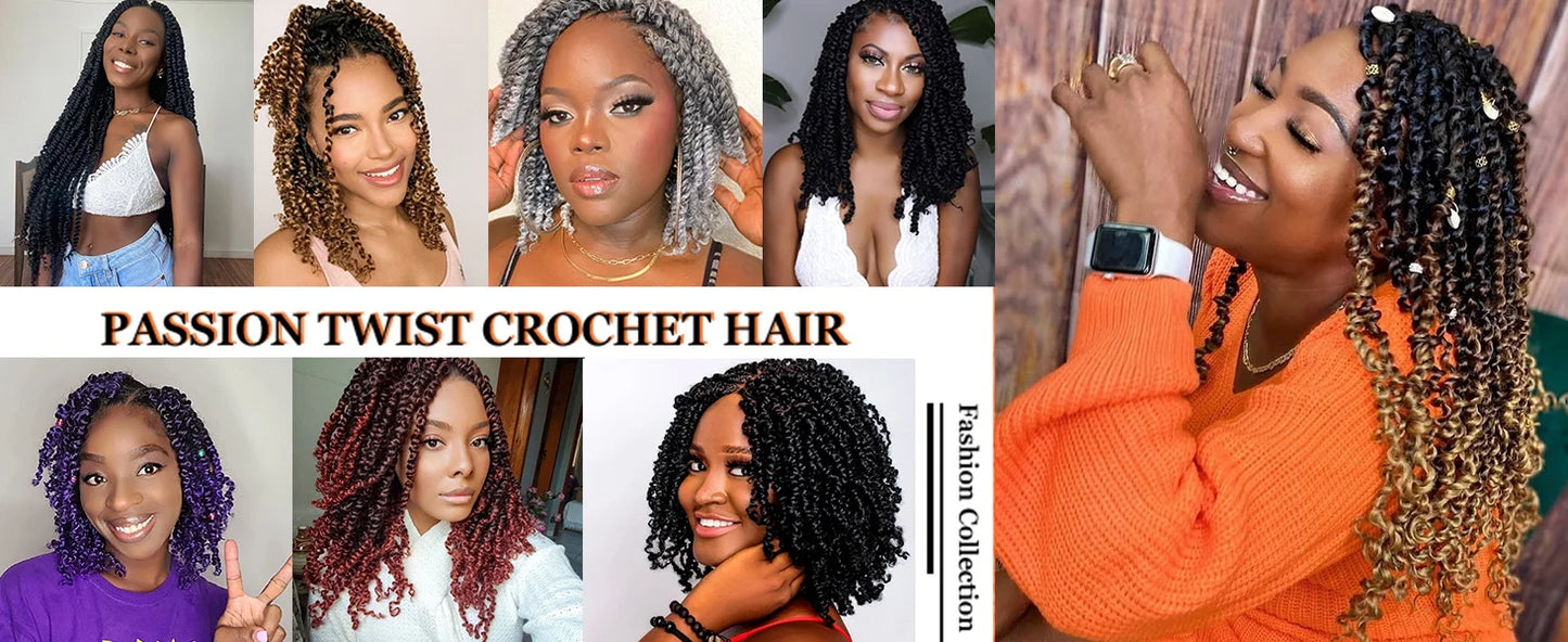 Pre-twisted Passion Twist Synthetic Crochet Hair - 8" Pre-looped