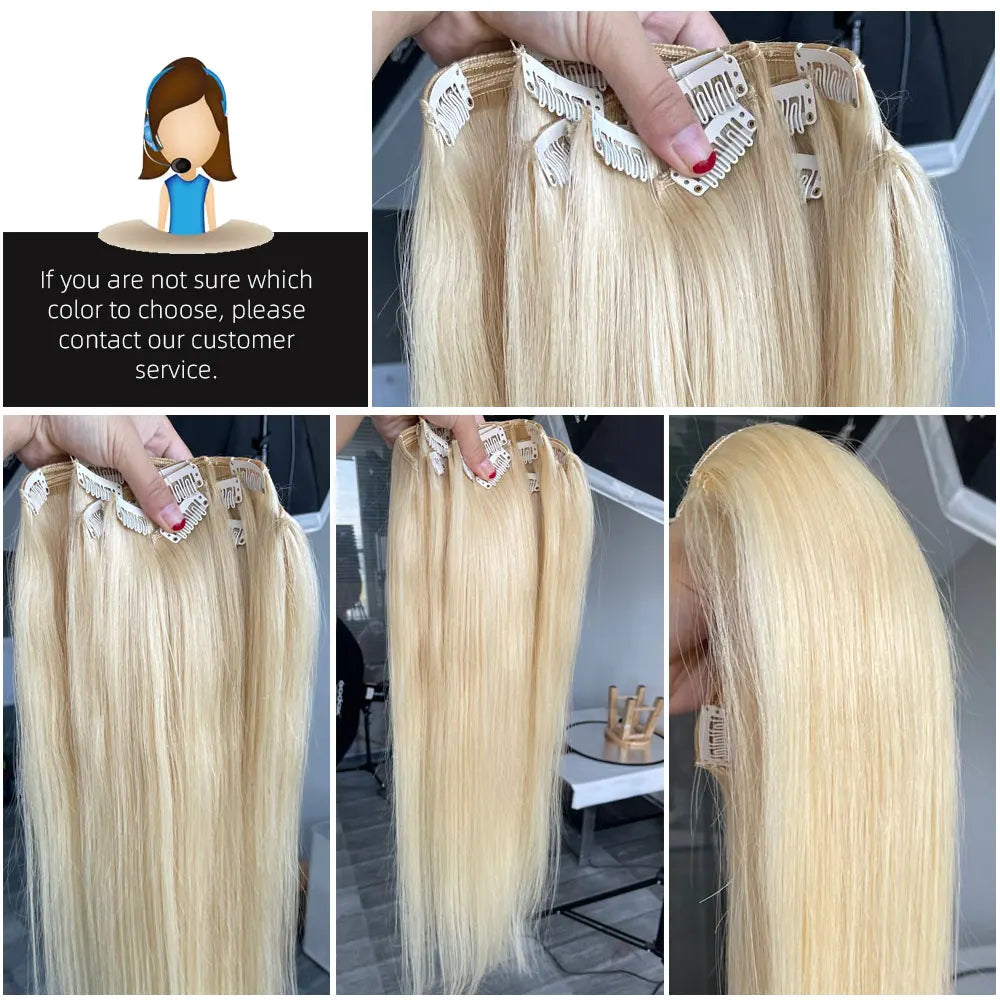 Straight Human Hair Clip Ins - Various Options Available
