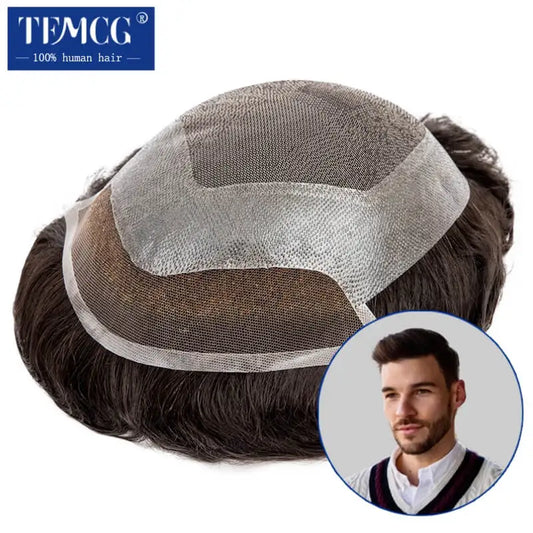 Swiss Lace 100% Natural Human Hair Toupee Hair Replacement Systems - Various Options Available