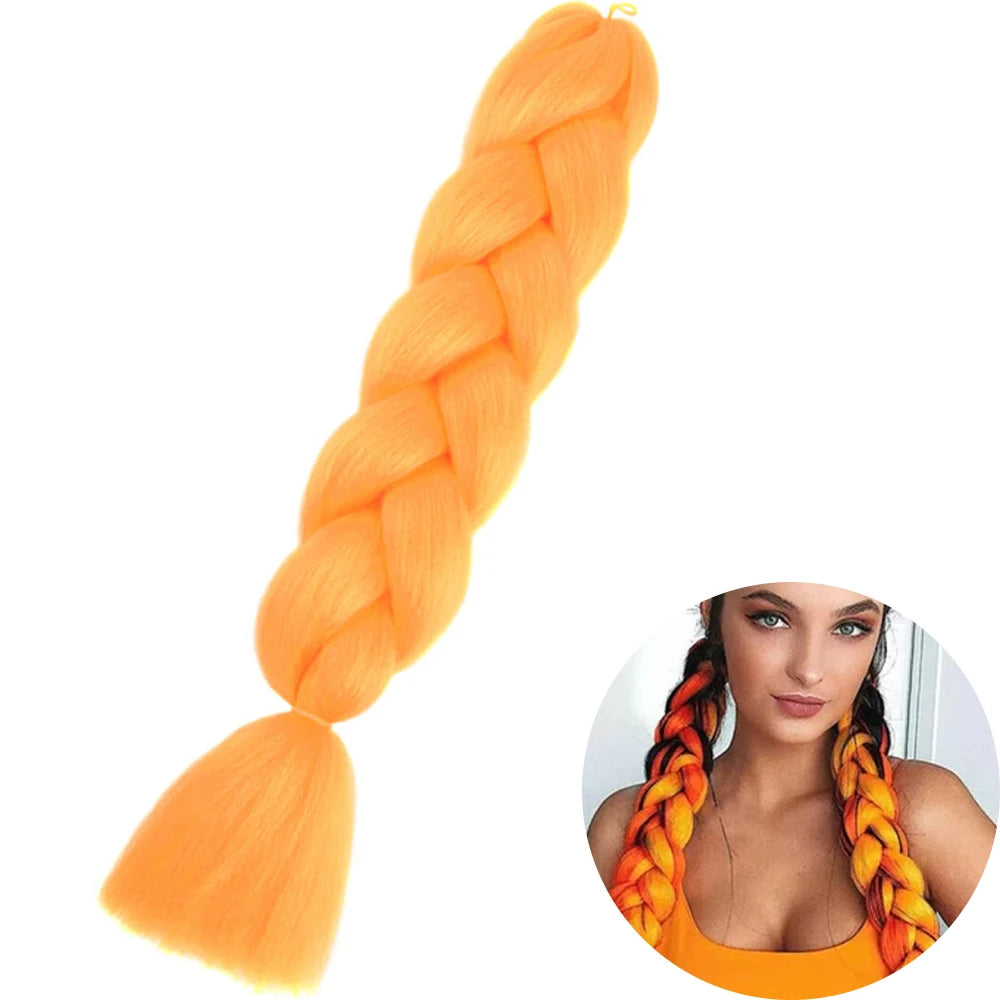 24" Synthetic Yaki Jumbo Braiding Hair - Various Colors Available