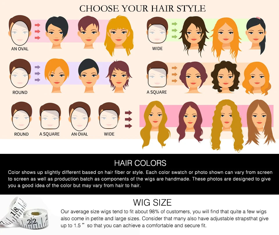 Wavy Synthetic Wig with Bangs - Various Colors Available