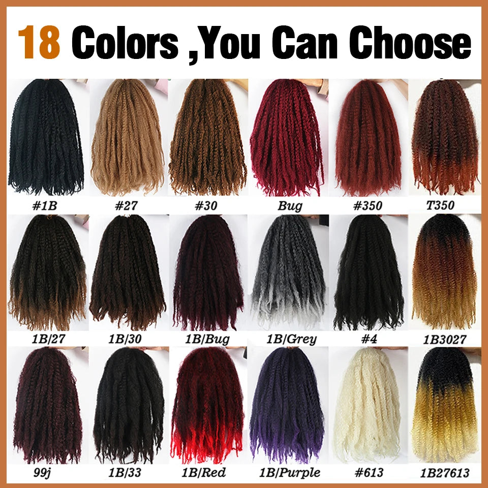 18 Inch Synthetic Marley Braiding Hair - Various Colors Available