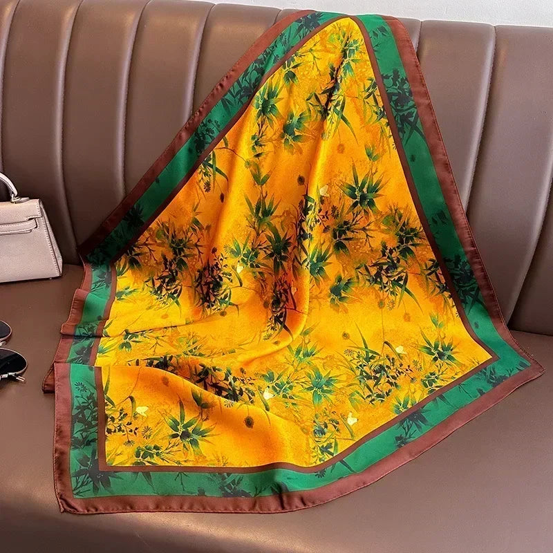 100%Polyester Scarf 70cm Printed Square Scarf