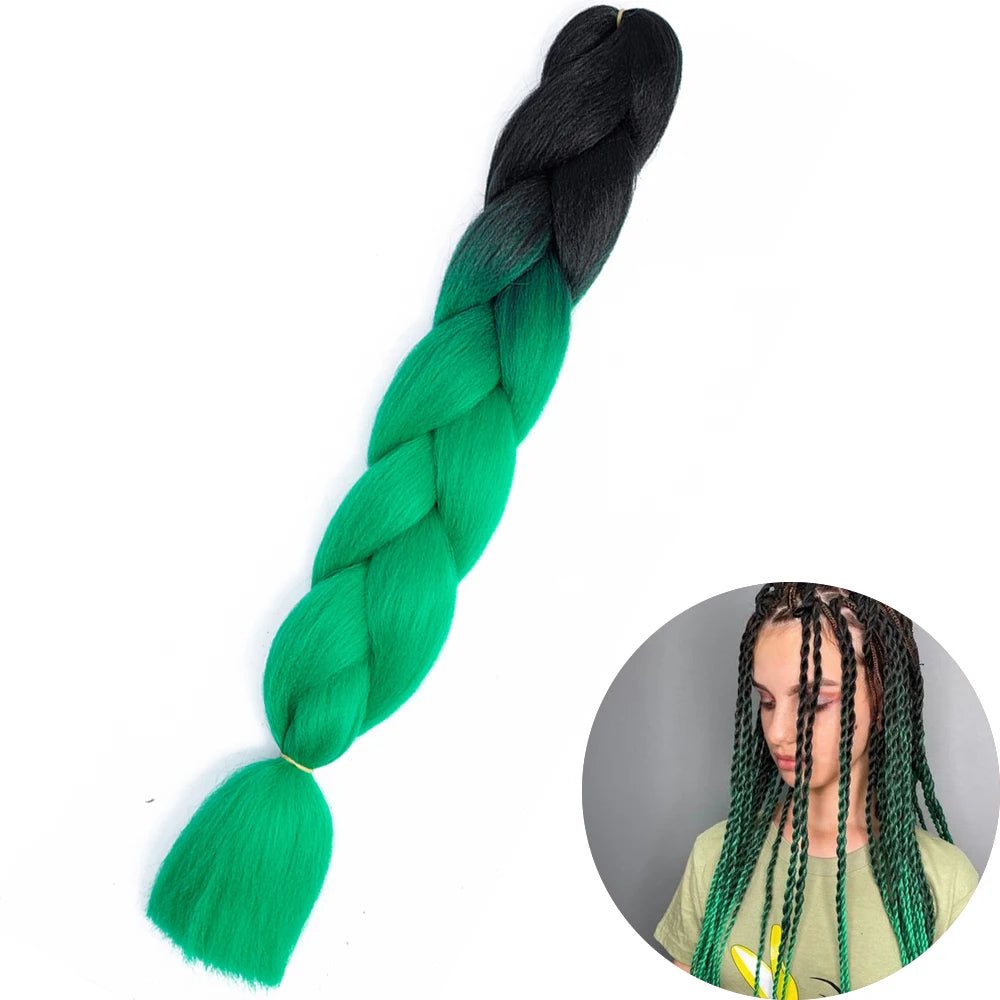 24" Synthetic Yaki Jumbo Braiding Hair - Various Colors Available