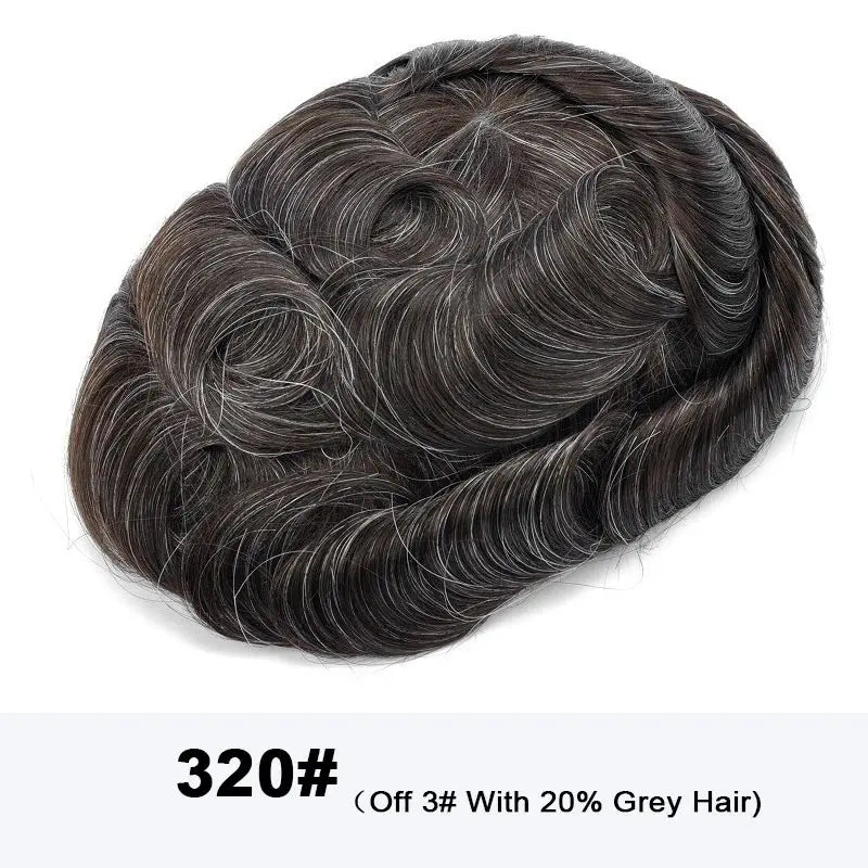 Mono Lace Men's Skin Pu Around Toupee Prosthesis Remy Human Hair Systems - Various Options Available