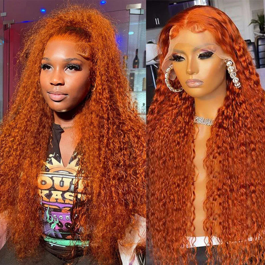 Orange Ginger Deep Wave - HD Lace Frontal Human Hair Wig
