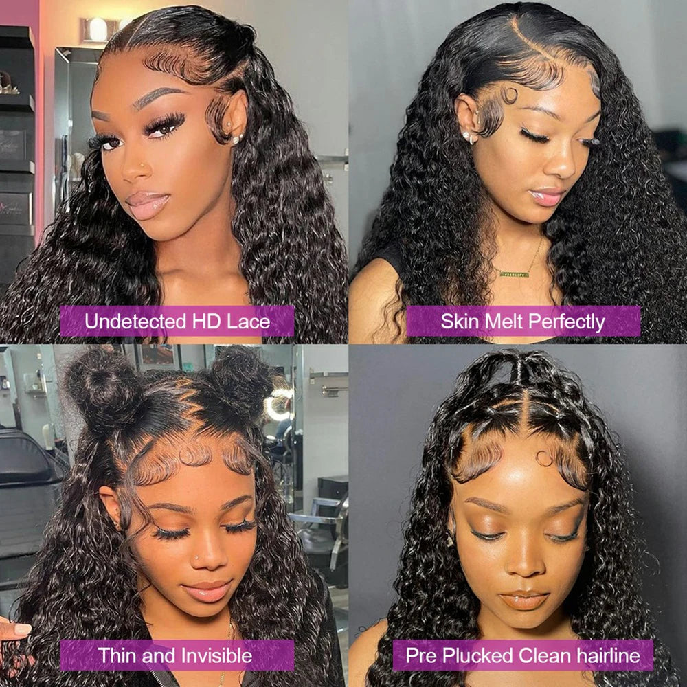 Peruvian Water Wave - 13x6 Transparent Lace Front Human Hair Glueless Wig