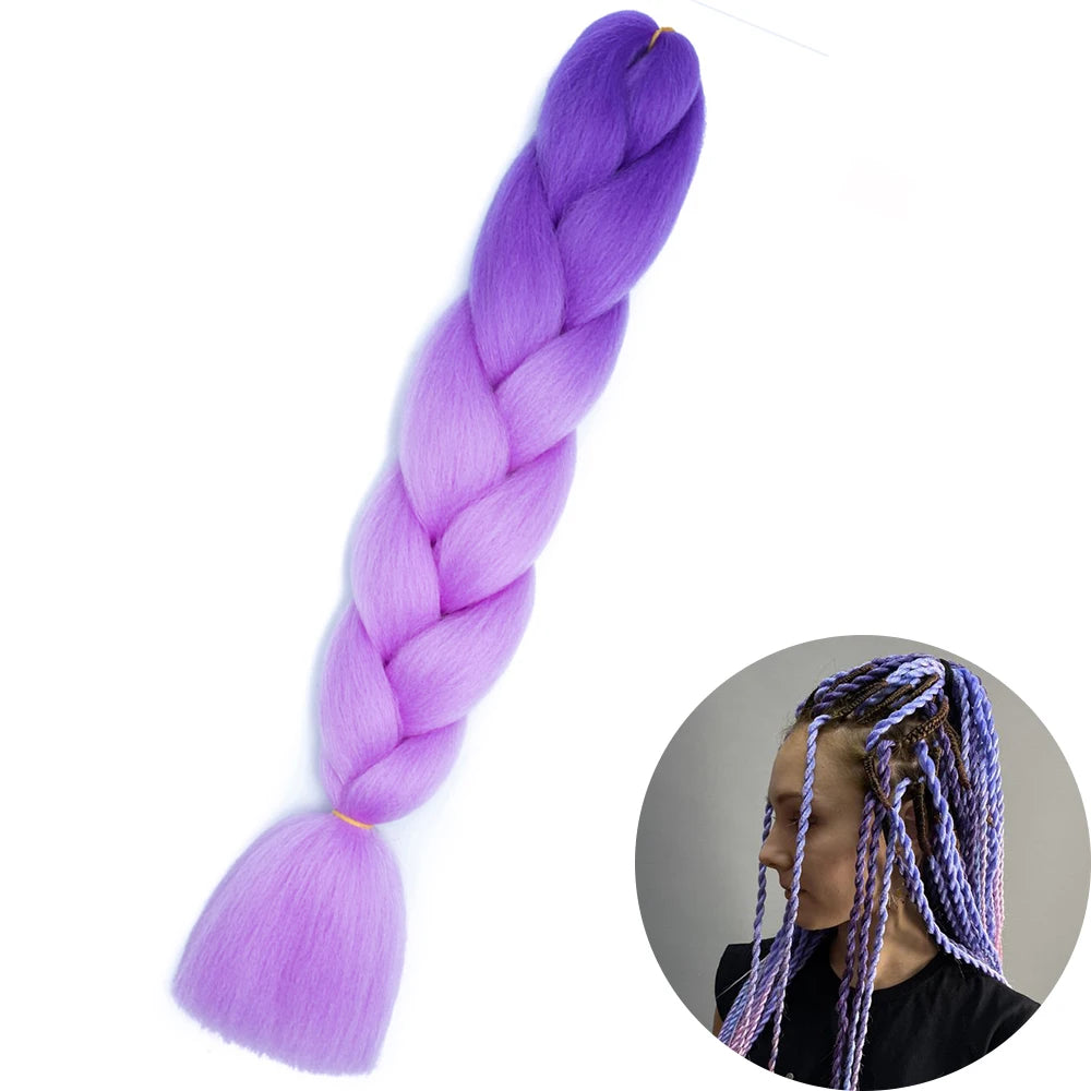 24" Synthetic Yaki Jumbo Braiding Hair - Various Colors Available