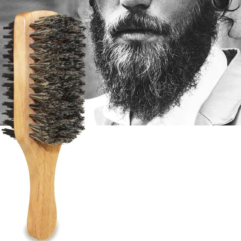Men Natural Wooden Bristle Hair Brushes - S.M,L Sizes - Sold Separately