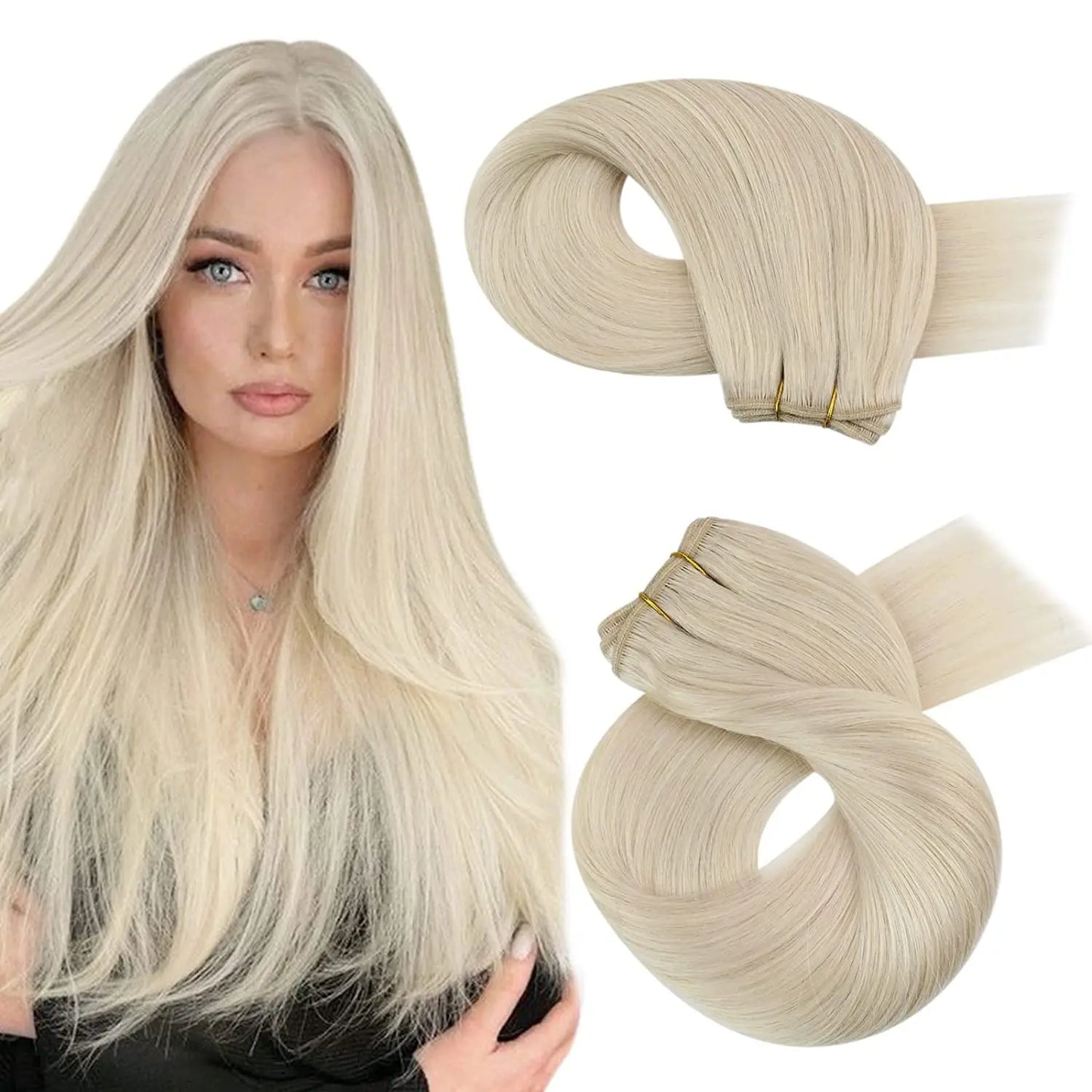 Straight Human Hair Bundles Weave Balayage Hair Pieces