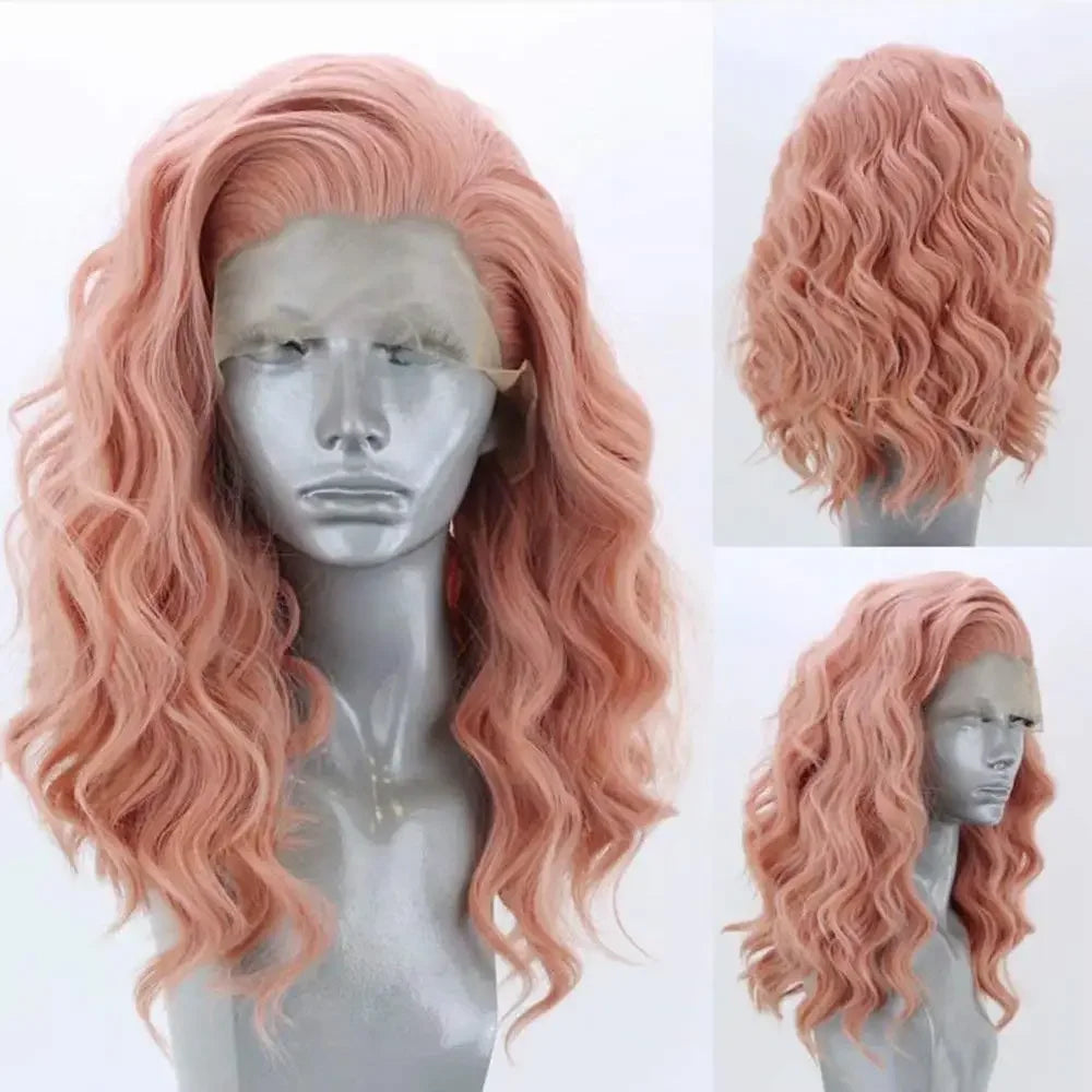 Water Wave Short Synthetic Lace Front Wigs - Various Colors Available