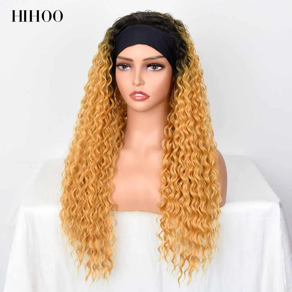 Synthetic Deep Water Wave  Headband Wig - Various Colors Available