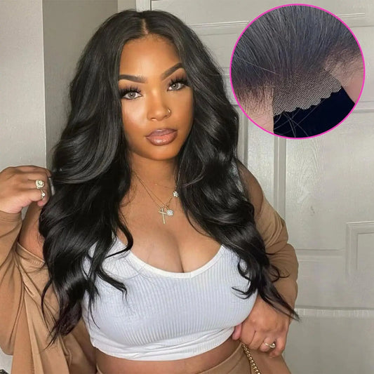 Body Wave - Pre Plucked Pre Cut HD Lace Closure Glueless Human Hair Wig
