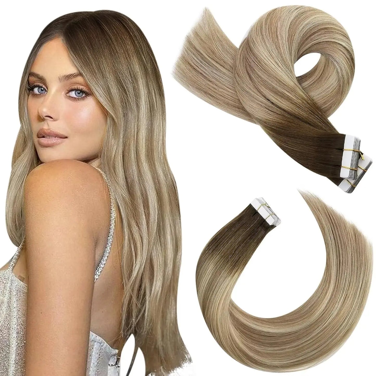 Straight Tape in Human Hair Extensions - Various Colors Available