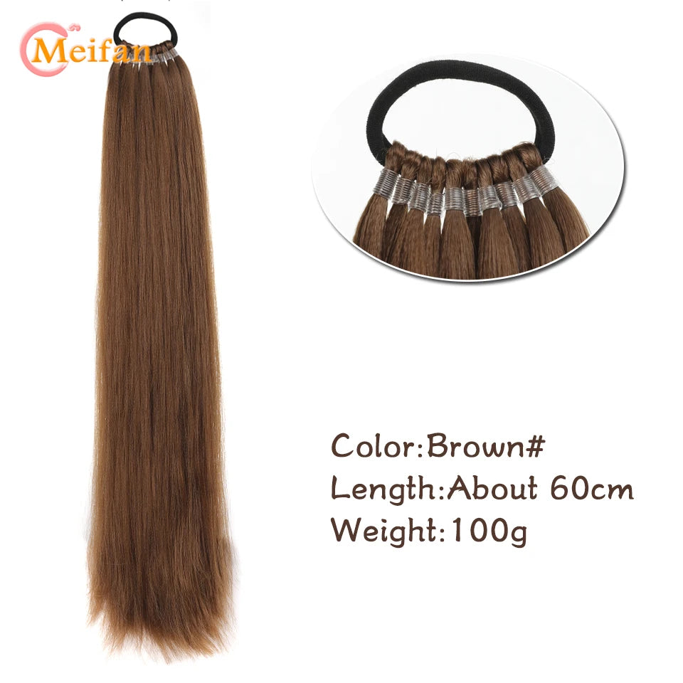 24 Inch Synthetic Hair Ponytail Extensions - Various Colors Available