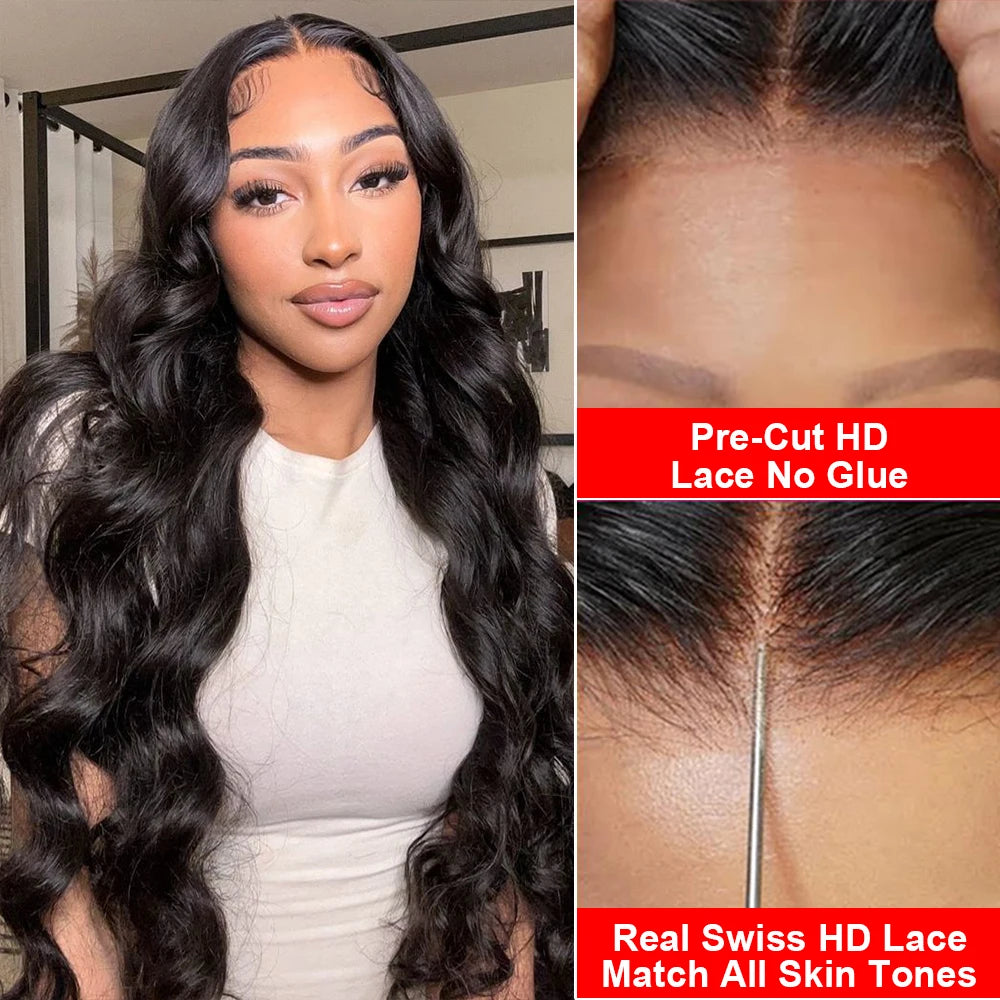 Brazilian Body Wave - Glueless HD Preplucked Lace Frontal Ready to Wear Human Hair Wig