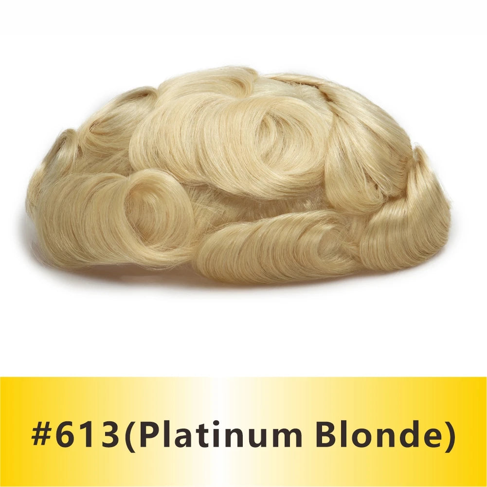 Natural Hairline Toupee Human Hair Double Knots Hair System - Various Options Available