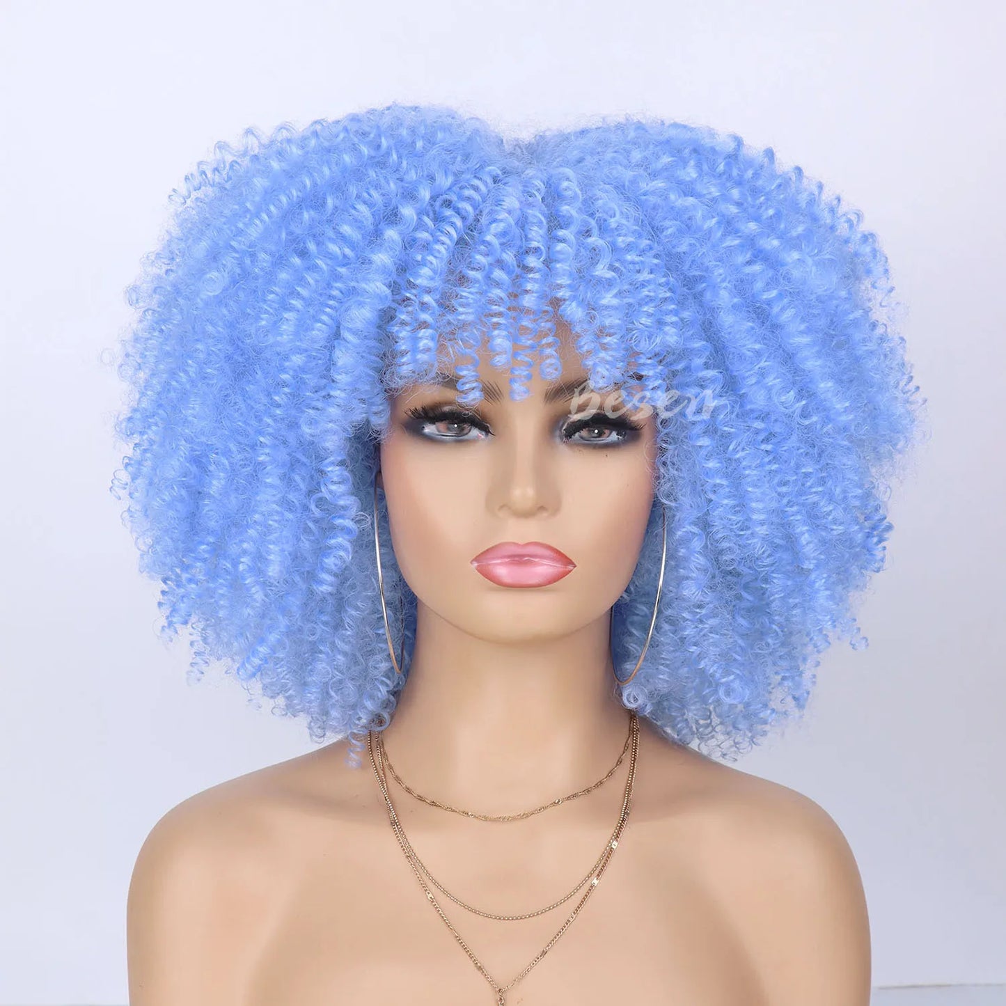Synthetic Short Kinky Curly Wigs - Various Colors Available