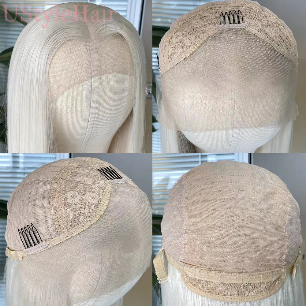 Short Body Wave Bob Lace Front Synthetic Wig With Side Part - Various Colors Available
