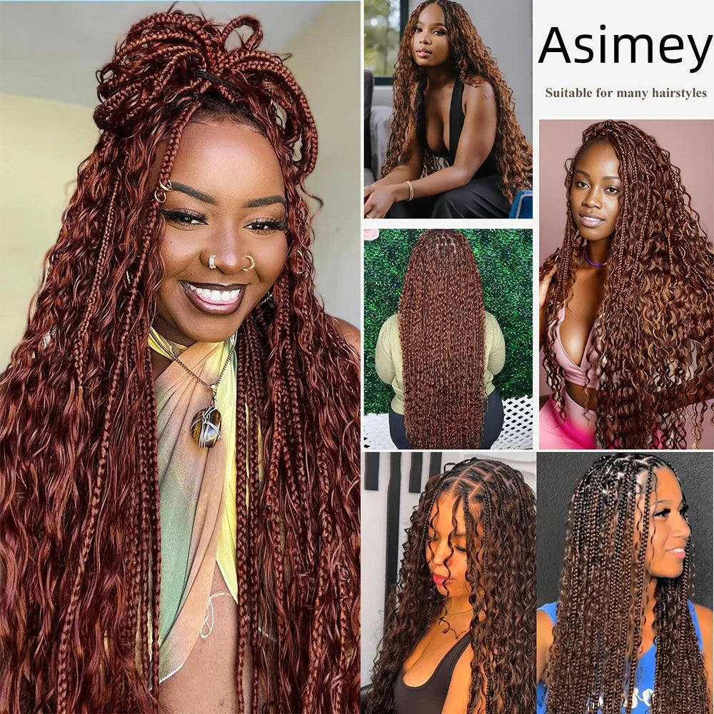 Deep Wave in Various Colors - No Weft Brazilian Virgin Human Hair Human  for Braiding (Boho Braids)