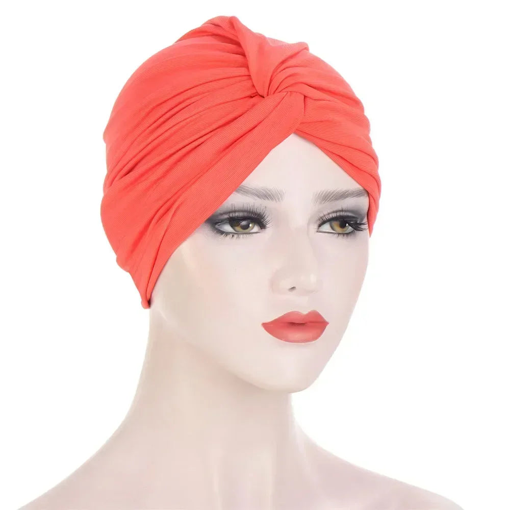 Women's Pleated Turbans in Various Colors