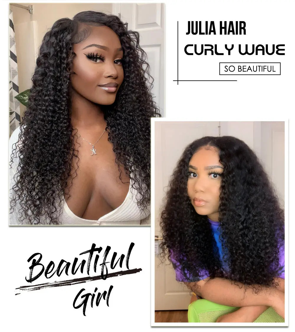 Curly Human Hair Headband & V Part Wig Human Hair