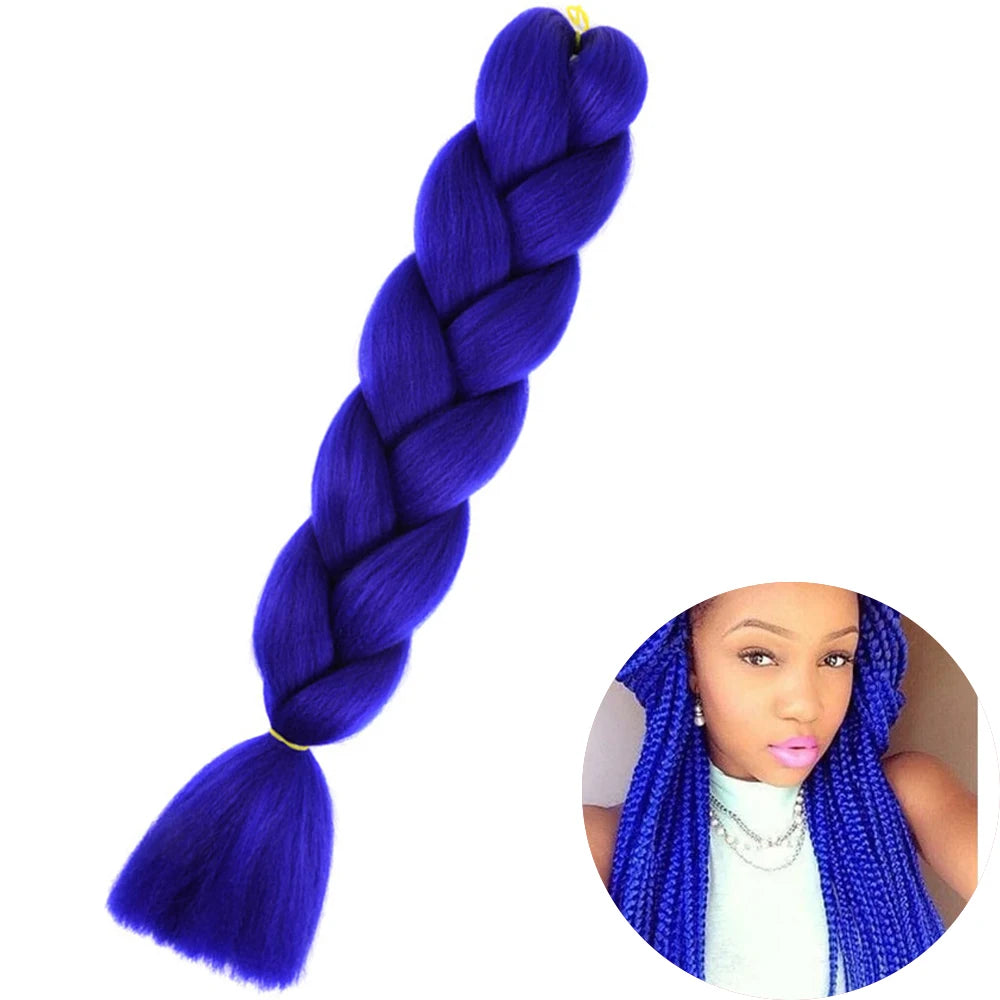 24" Synthetic Yaki Jumbo Braiding Hair - Various Colors Available