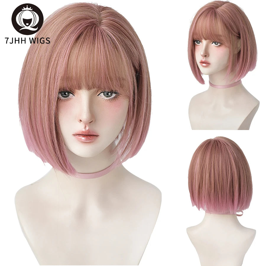 Short Bob Synthetic Wig - Various Colors Available