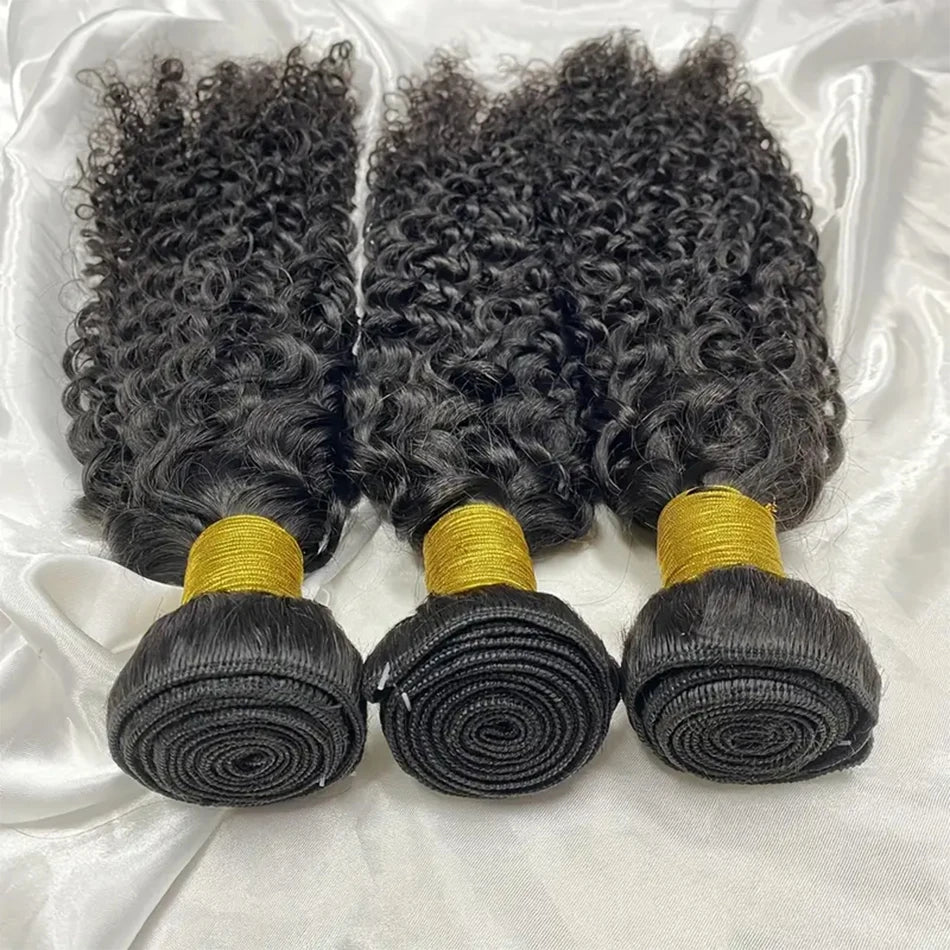 Mongolian Kinky Curly Raw Remy Human Hair Weave Bundles