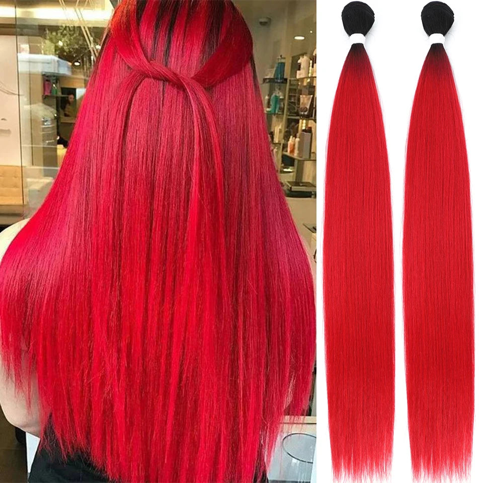 Yaki Straight Synthetic Hair Bundles - Various Colors Available