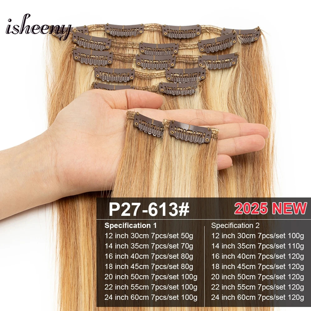 Straight Human Hair Clip Ins - Various Options Available