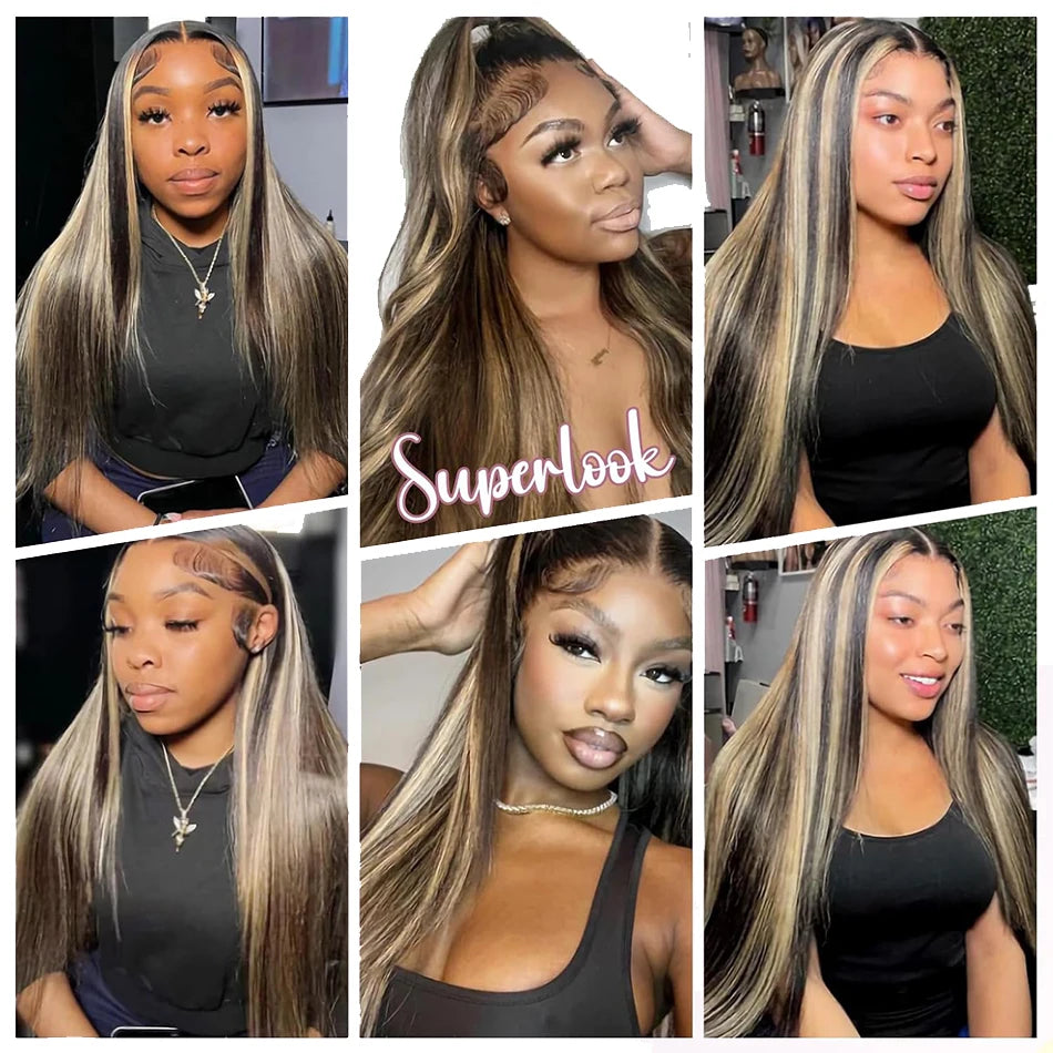 1B/27 Straight Highlight 13x4 HD Lace Frontal Human Hair Wig