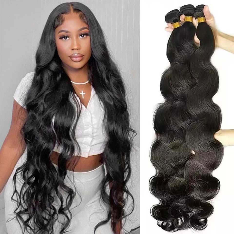 Raw Indian Body Wave Human Hair Bundles 100% Unprocessed Hair