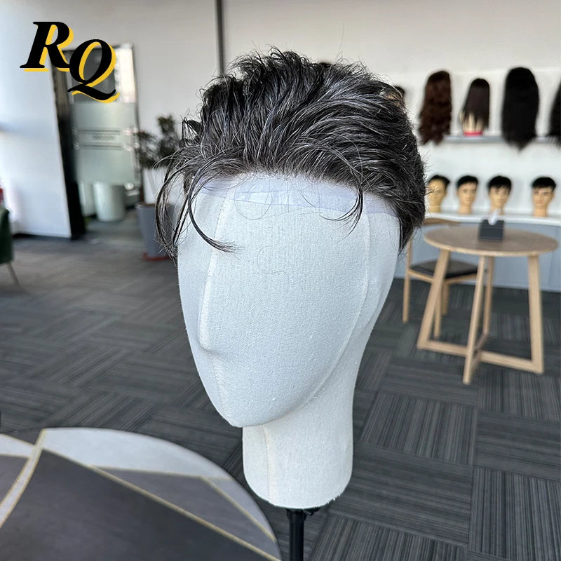 Pre Styled Men Thin Skin V Looped Human Hair Men's Hair Replacement Systems - Various Options Available