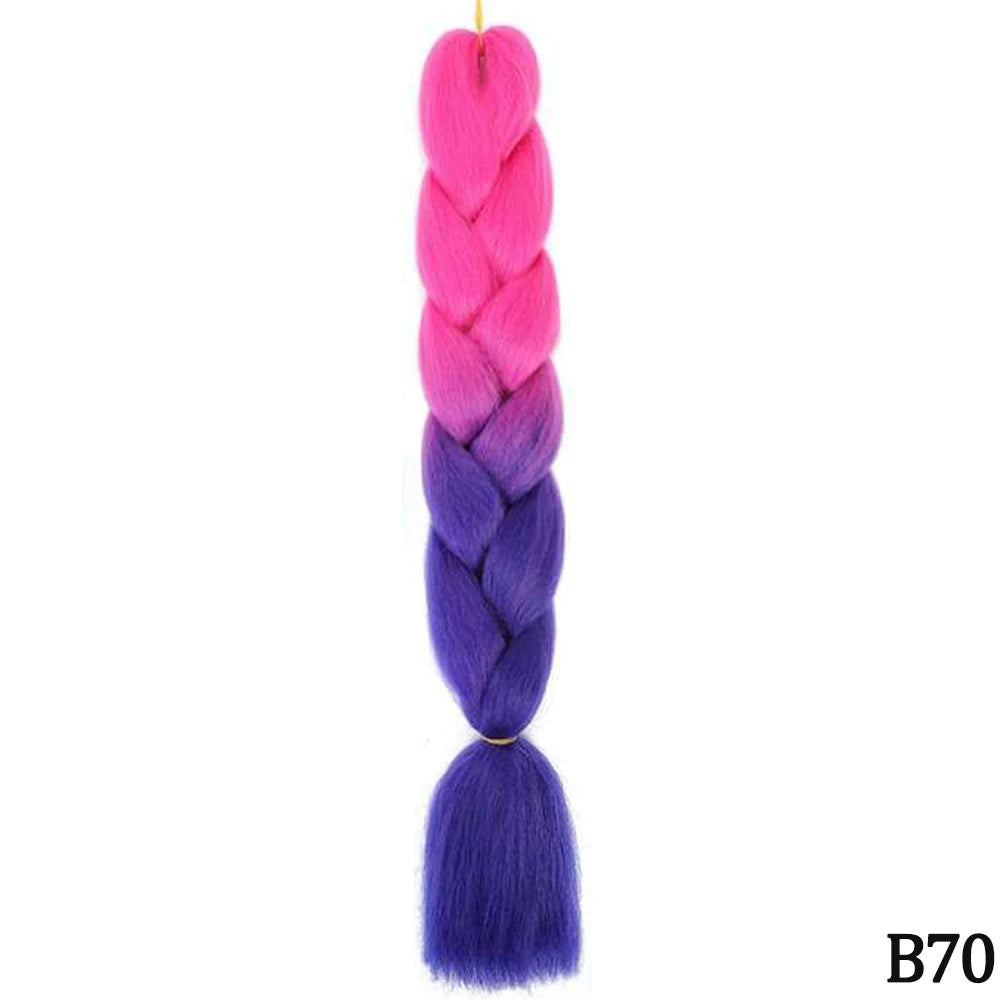 24" Synthetic Yaki Jumbo Braiding Hair - Various Colors Available