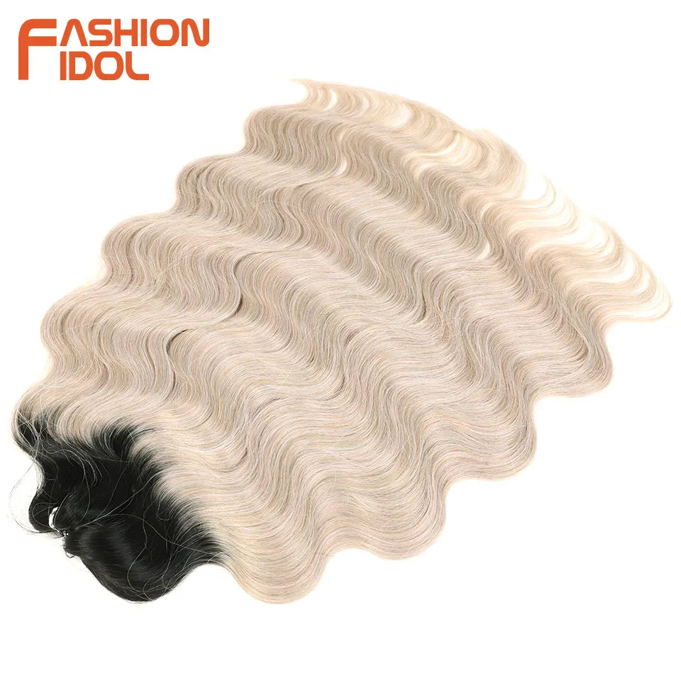 Ombre Body Wave Crochet Hair 24 Inch Long Synthetic Hair - Various Colors Available